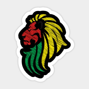 Lion Reggae Colors Cool Flag - Reggae Music DJ! Sticker